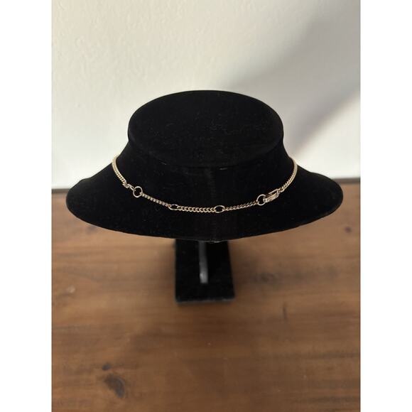 Givenchy Gold Tone & Crystal Waterfall Necklace - 21" Adjustable - Picture 14 of 16